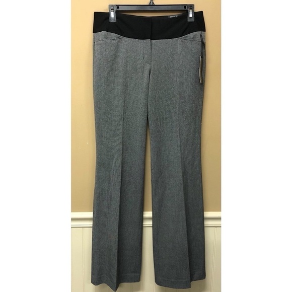 Express NWT Editor Flare Leg Trouser Dress Pants Womens Size 6 Black Low Rise - Picture 1 of 7